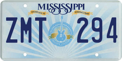 MS license plate ZMT294