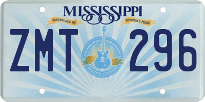 MS license plate ZMT296
