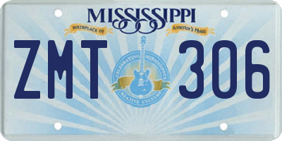 MS license plate ZMT306