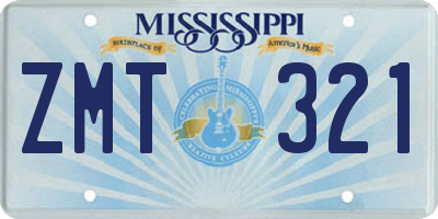 MS license plate ZMT321