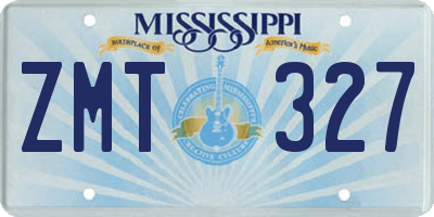 MS license plate ZMT327