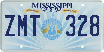 MS license plate ZMT328
