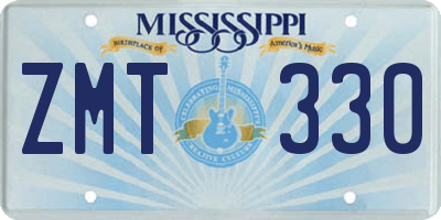 MS license plate ZMT330