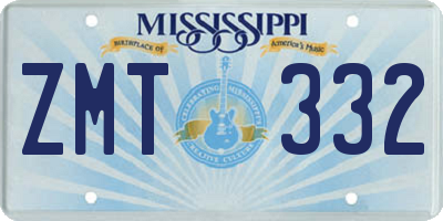 MS license plate ZMT332