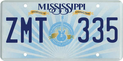 MS license plate ZMT335
