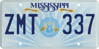 MS license plate ZMT337