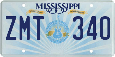 MS license plate ZMT340