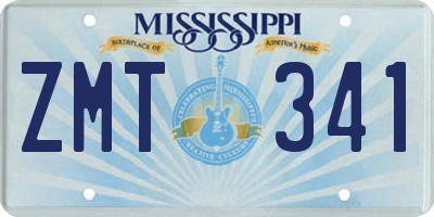 MS license plate ZMT341