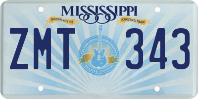 MS license plate ZMT343