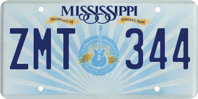 MS license plate ZMT344