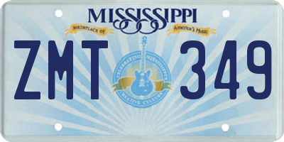 MS license plate ZMT349