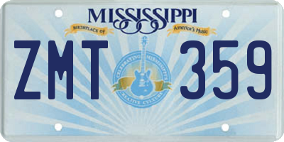 MS license plate ZMT359