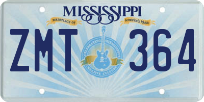 MS license plate ZMT364