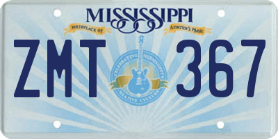 MS license plate ZMT367