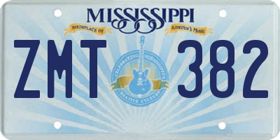 MS license plate ZMT382