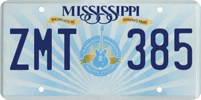 MS license plate ZMT385