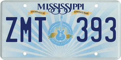 MS license plate ZMT393