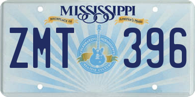 MS license plate ZMT396