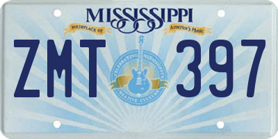 MS license plate ZMT397
