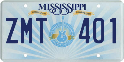 MS license plate ZMT401