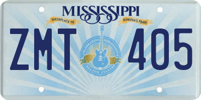 MS license plate ZMT405