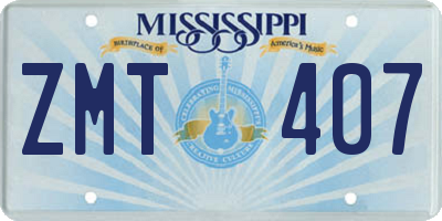 MS license plate ZMT407
