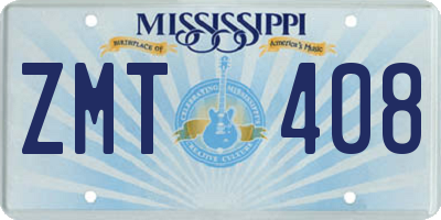 MS license plate ZMT408