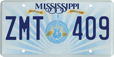 MS license plate ZMT409