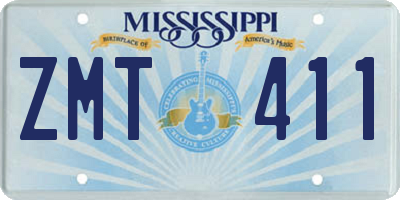 MS license plate ZMT411