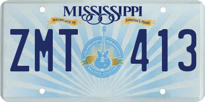 MS license plate ZMT413