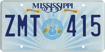 MS license plate ZMT415