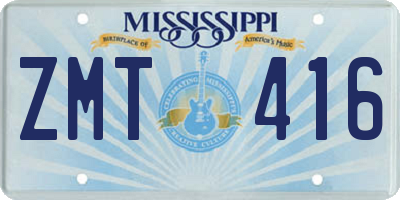 MS license plate ZMT416