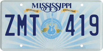 MS license plate ZMT419