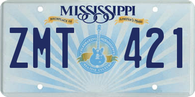 MS license plate ZMT421