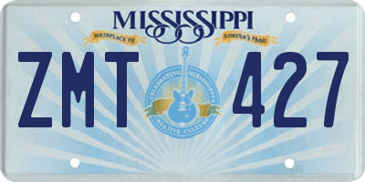 MS license plate ZMT427