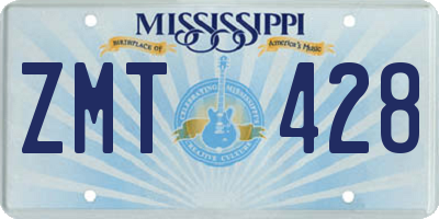 MS license plate ZMT428