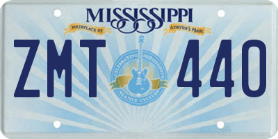 MS license plate ZMT440