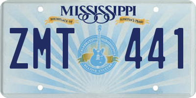 MS license plate ZMT441