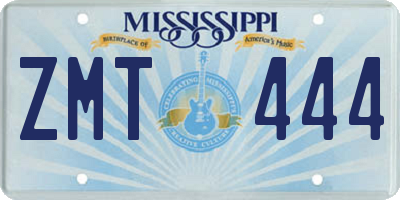 MS license plate ZMT444