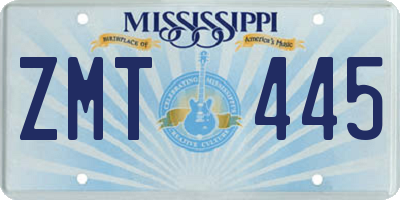 MS license plate ZMT445