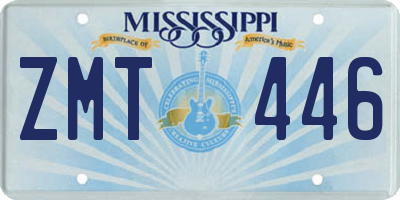 MS license plate ZMT446