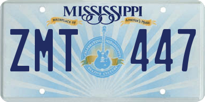 MS license plate ZMT447