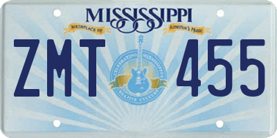 MS license plate ZMT455