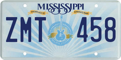 MS license plate ZMT458