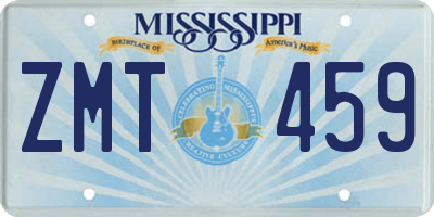 MS license plate ZMT459
