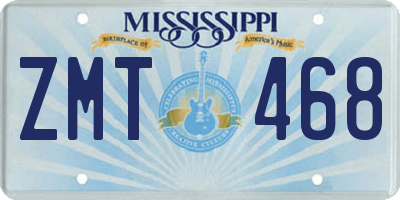 MS license plate ZMT468
