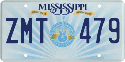 MS license plate ZMT479