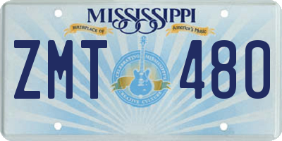 MS license plate ZMT480