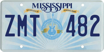 MS license plate ZMT482