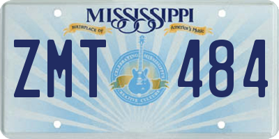MS license plate ZMT484